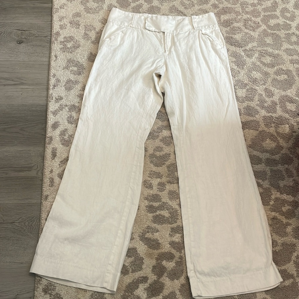 Old Navy Vintage 100% Linen White Pants 10